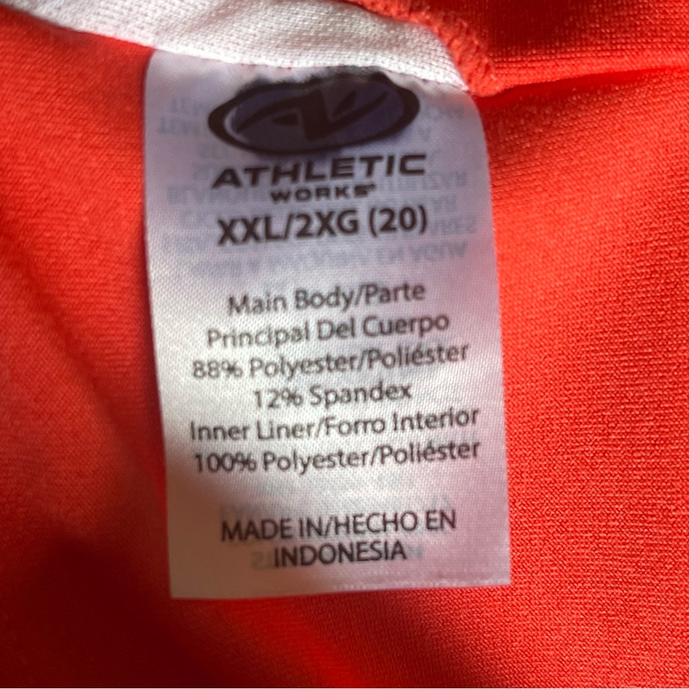 Athletic Works Coral/Bright Orange Sports Bra, 2X (20) - Picture 3 of 4